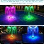 Large Solar Fountain with Light Show and Anchor