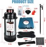 1HP Floating Stainless Steel Pond Fountain Aerator