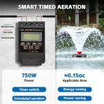 1HP Floating Pond Fountain Aerator Pump, 15000 GPH