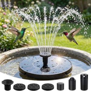 Olutula Solar Bird Bath Fountain with 7 Nozzles