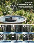 Olutula Solar Bird Bath Fountain with 7 Nozzles