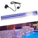 Stainless Steel 35.4” Pool Fountain with LED Light