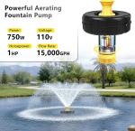 1HP Floating Pond Fountain Pump, 15000 GPH