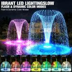 Floating Pond Fountain with LED Lights