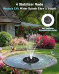Solar Bird Bath Fountain Pump with 6 Nozzles