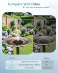 Solar Bird Bath Fountain Pump with 6 Nozzles