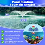 15000 GPH Floating Pond Fountain Aerator with Timer