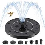 Yeomi Solar Bird Bath Fountain with 6 Nozzles