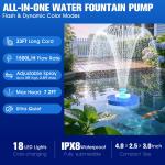 Large Floating Pond Fountain with LED Lights