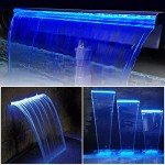 Stainless Steel 35.4” Pool Fountain with LED Light