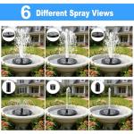 Yeomi Solar Bird Bath Fountain with 6 Nozzles