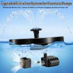 Yeomi Solar Bird Bath Fountain with 6 Nozzles