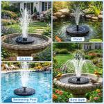 Yeomi Solar Bird Bath Fountain with 6 Nozzles