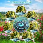 Solar Powered Fountain with 7 Nozzles and Pipes