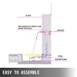 Happybuy 17-Color LED Pool Waterfall Fountain