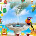 Solar Powered Fountain with 7 Nozzles and Pipes