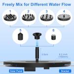 Solar Bird Bath Fountain Pump with 6 Nozzles