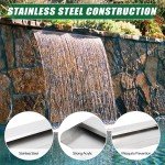 Stainless Steel 23.6" Pool Fountain Waterfall