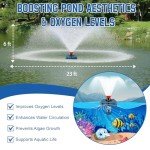 1HP Floating Pond Fountain Aerator with Timer 100FT Cord