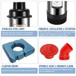 1HP Floating Pond Fountain Aerator with Timer 100FT Cord