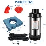 1HP Floating Pond Fountain Aerator with Timer 100FT Cord