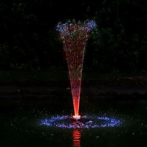Floating Pond Fountain with Colorful LED Light Ring