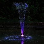 Floating Pond Fountain with Colorful LED Light Ring