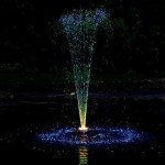 Floating Pond Fountain with Colorful LED Light Ring
