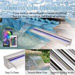 36" Stainless Steel Pond Fountain with LED Lights