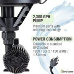 Pond Boss 1/4 HP Floating Fountain with 3 Bright White Lights, 50 Foot Power Cord - and Free Bonus Protective Pump Bag for Trouble-Free Operation.