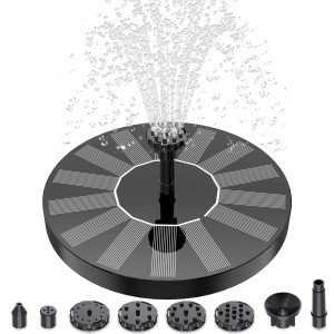 AISITIN Solar Bird Bath Fountain Pump with Nozzles
