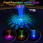 Floating Pool Fountain with LED Light Display