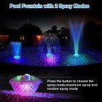 Floating Pool Fountain with LED Light Display