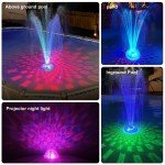 Floating Pool Fountain with LED Light Display