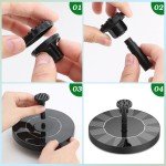 AISITIN Solar Bird Bath Fountain Pump with Nozzles
