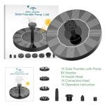 AISITIN Solar Bird Bath Fountain Pump with Nozzles