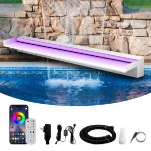 Stainless Steel Color Changing LED Pond Waterfall