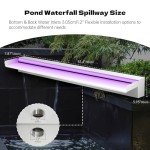 Stainless Steel Color Changing LED Pond Waterfall