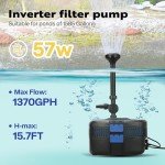 VIVOHOME 1370GPH Pond Fountain Pump
