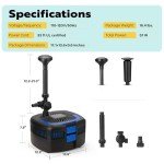 VIVOHOME 1370GPH Pond Fountain Pump