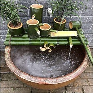 Bamboo Fountain Kit with Pump for Outdoor Serenity