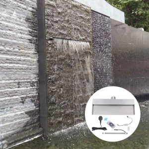 Stainless Steel Waterfall Fountain with LED Remote
