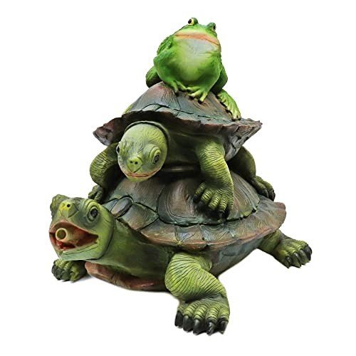 Frog on Turtles Pond Fountain with Pump Kit