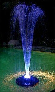 Floating Pond Fountain with Lights and Nozzles