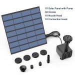 AISITIN Solar Water Pump Kit for Ponds & Bird Baths
