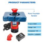 1HP Floating Pond Fountain with 100’ Cable