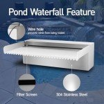Stainless Steel Pond Fountain Waterfall Spillway Kit