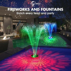 Rechargeable Floating Pool Fountain with Underwater Lights