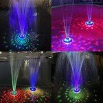Rechargeable Floating Pool Fountain with Underwater Lights