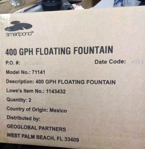 Smartpond Black Floating Fountain with Lights